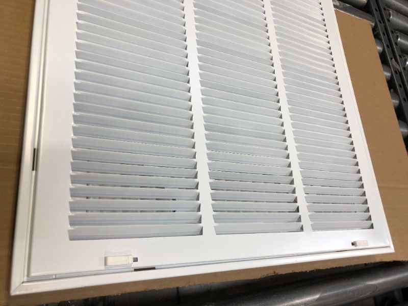 Photo 3 of 18" X 18" Return Air Filter Grille - Filter Included - Easy Plastic Tabs for Removable Face/Door - HVAC Vent Duct Cover - White [Outer Dimensions: 19.75w X 19.75h] 18 x 18