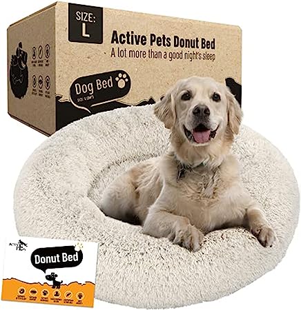 Photo 1 of Active Pets Dog Donut Bed, Large 36' (Beige)
