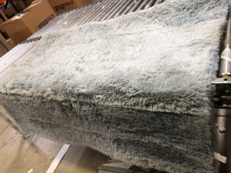 Photo 3 of 60X50IN  Light Gray Rugs for Bedroom,Soft Carpet Area Rug,Fluffy Fur Rugs for Living Room,