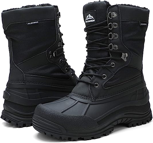 Photo 1 of ALEADER Men's Lace Up Insulated Waterproof Winter Snow Boots
