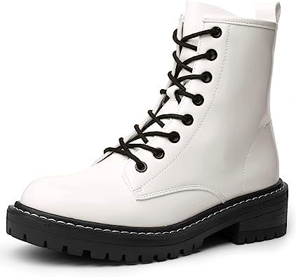 Photo 1 of ICHIGO Women’s Fashion Ankle Booties Causal 8-Eye Side Zipper Lace-up Combat Boots size 7
