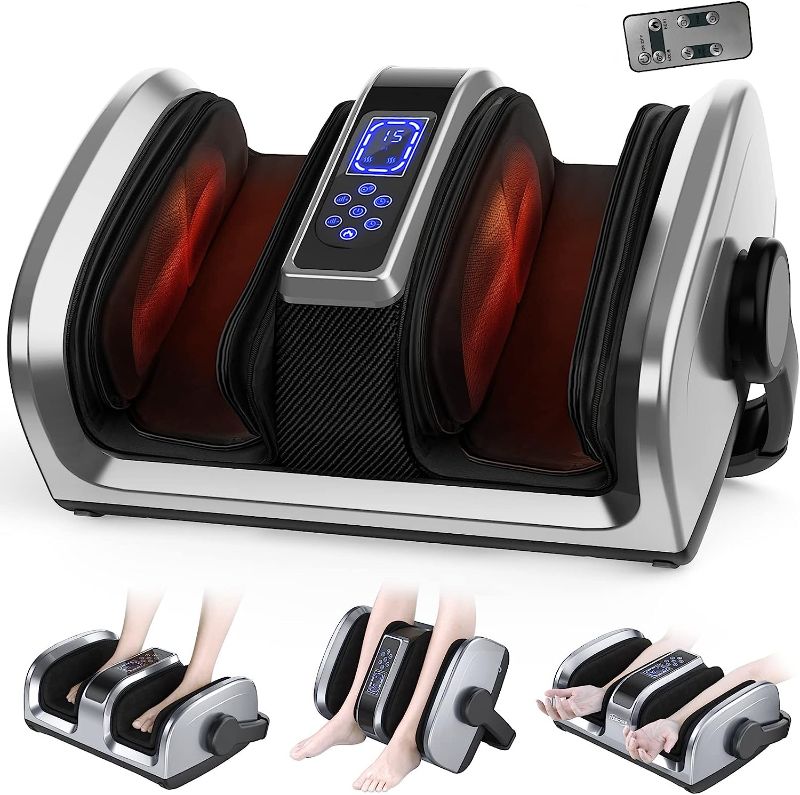 Photo 1 of TISSCARE Shiatsu Foot Massager Machine w/ 8 Air Bags, Remote Heat for Plantar Fasciitis & Neuropathy, Deep Kneading Calf Massage, Leg Massager, Promote Blood Circulation & Pain Relief

