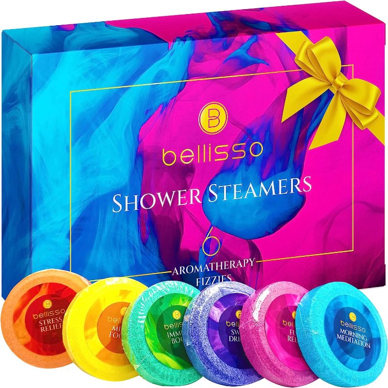 Photo 1 of Aromatherapy Shower Steamers, Set of 6 Scent Tablets - Essential Oil Fizzies Bath Bombs Self Care Kit for Women - Relaxing Stress Relief Gifts
