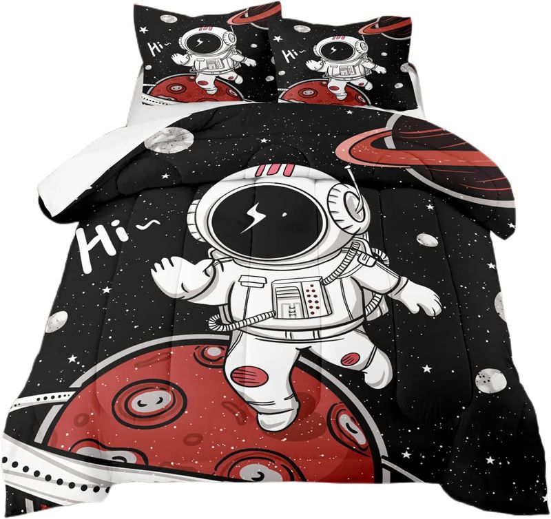 Photo 1 of  Full Comforter Sets for Boys Girls Kids Teens Space Astronaut Galaxy Bedding Set