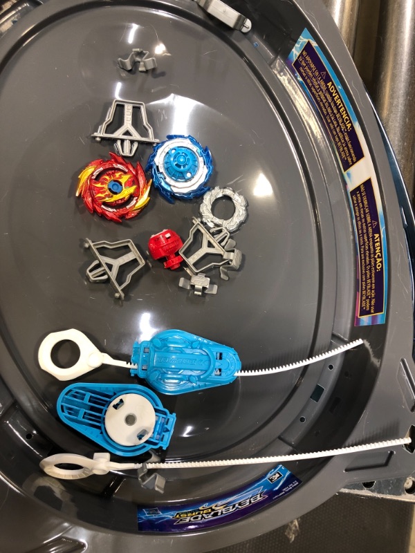 Photo 4 of BEYBLADE Burst Surge Speedstorm Volt Knockout Battle Set – Complete Battle Game Set with Beystadium, 2 Battling Top Toys and 2 Launchers Frustration-Free Packaging