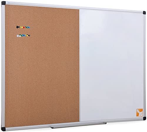 Photo 1 of XBoard Magnetic Dry Erase Board & Cork Board 48 x 36 whiteboard, Combination White Board with Aluminum Frame
