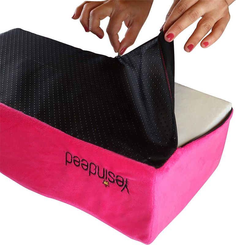 Photo 1 of YESINDEED The Original Brazilian Butt Lift Pillow – Dr. Approved for Post Surgery Recovery Seat – BBL Foam Pillow + Cover Bag Firm Support Cushion Butt Support Technology - Pink
