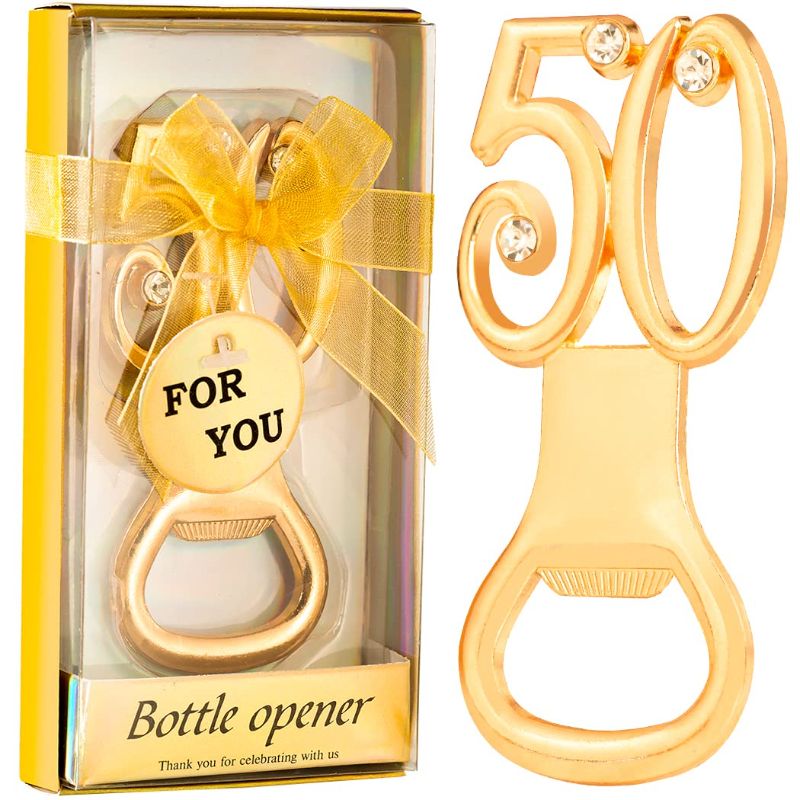 Photo 1 of 4PCS 50th Birthday Bottle Opener for 50th Birthday Party Favors 50th Wedding Anniversaries Souvenirs Favors, Gifts, Decorations,Souvenirs for Guests 