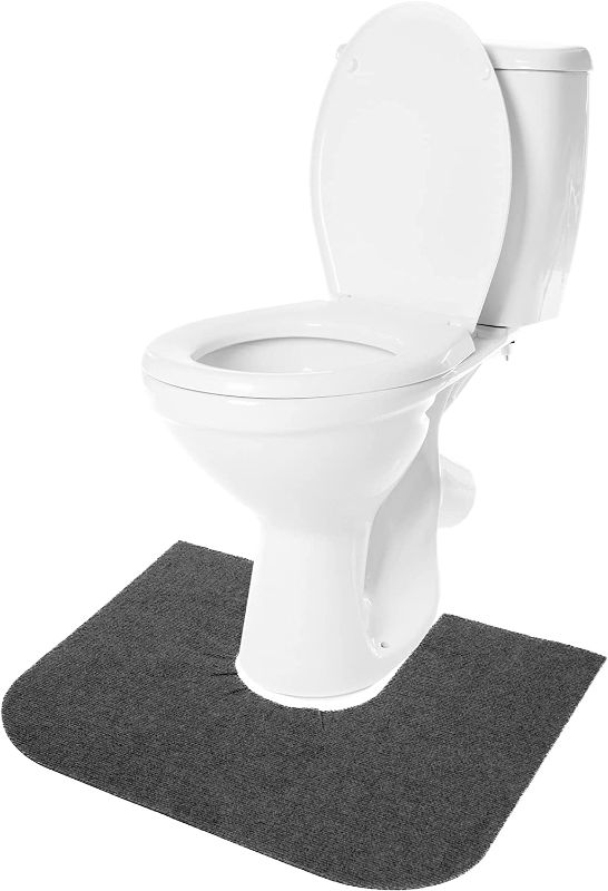 Photo 1 of RESILIA Rounded Commode Potty Training Mats - Super-Absorbent Toilet Training Rug For Kids, Universal Bathroom Protector Pads, 2-Pack, Charcoal
