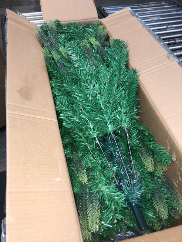 Photo 2 of 6Ft. Artificial Christmas Trees , Xmas Pine Tree, Unlit Hinged Cedar Xmas Tree w/Metal Stand, Artificial Christmas Tree 975 Branch Tips Polyethylene