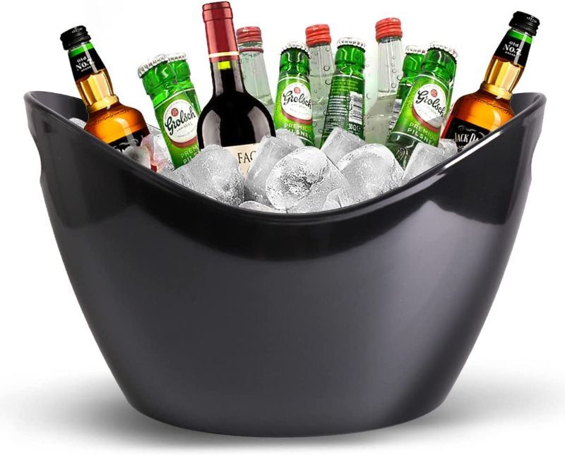 Photo 1 of 8l Ice Bucket,Ice Buckets For Parties,Ice Bucket For Cocktail Bar,Large Ice Bucket,Party Bathtub,Blackbeverage Bucket,Ice Bucket In Home & Kitchen
