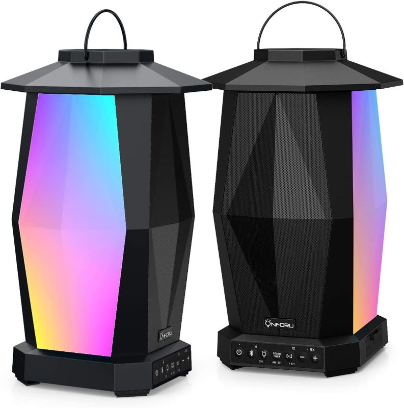 Photo 1 of Onforu Outdoor Bluetooth Speakers, 2 Pack 50W Wireless Speakers, Pairing Multiple Speakers, IPX5 Waterproof Patio Speakers with RGB LED Mood Lights, Lantern Speaker for Party Yard Garden Camping
