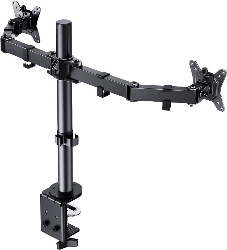 Photo 1 of  Dual Monitor Stand for 13 to 27 inch, Heavy Duty Fully Adjustable Monitor Stand for 2 Monitors, Dual Monitor Mount Fits up to 17.6 lbs per Arm,USX MOUNT 
MISSING HARDWARE**********