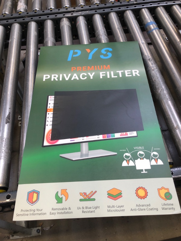 Photo 1 of [2023 Newest] 27 Inch Removable Computer Privacy Screen Filter for Monitor, PYS Privacy Screen Shield for 16:9 Widescreen Monitor, Anti-Glare Reduction Blue Light Filter Compatible with 27" Sizes 27 Inch (Diagonal) - 16:9 Aspect Ratio