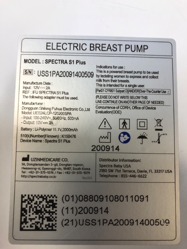 Photo 6 of Spectra - S1 Plus Electric Breast Milk Pump for Baby Feeding
has millk spots*************