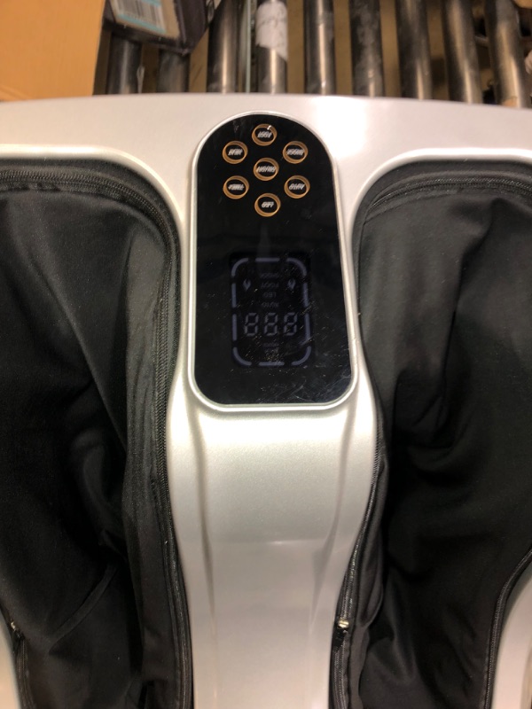 Photo 1 of KoolerThings Shiatsu Heated Foot and Cal Massager Machine to Relieve Sore Feet, Ankles, Calfs and Legs, Deep Kneading Therapy, Relaxation Vibration and Rolling & Stimulates Blood Circulation Silver