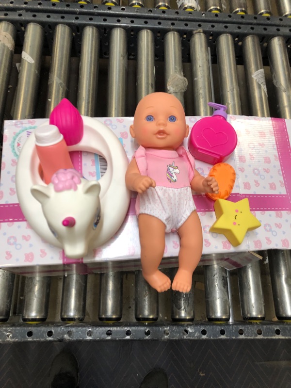 Photo 2 of DREAM COLLECTION Gi-Go Bath Time 12" Baby Doll with Unicorn Floatie