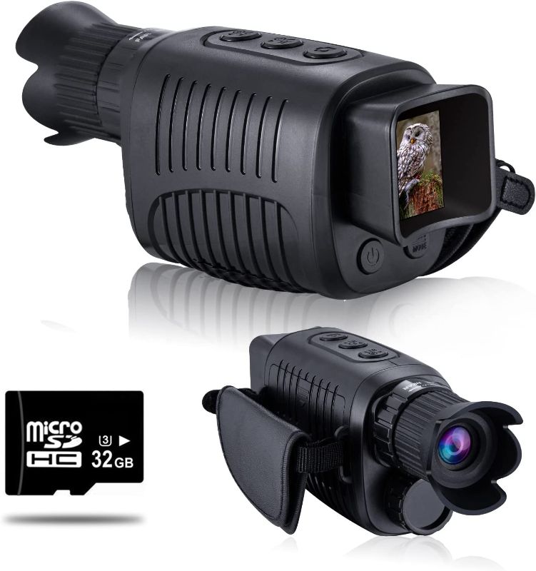 Photo 1 of VABSCE Digital Night Vision Monocular for 100% Darkness, 1080p Full HD Video Long Distance Infrared Night Vision Goggles Binoculars for Hunting, Camping, Travel, Surveillance with 32 GB Micro SD Card
