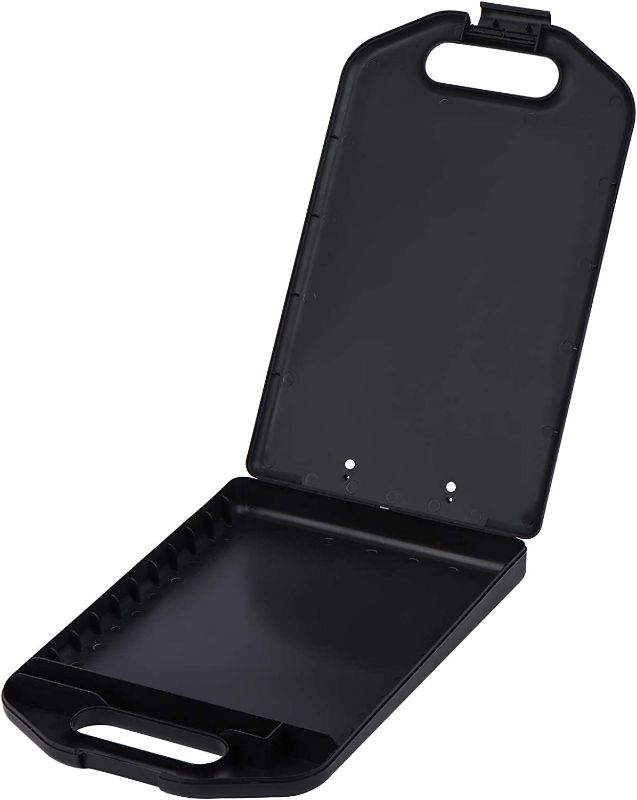 Photo 2 of ZCZN Plastic Portable Clipboard Case, with Handle Suitable for School,Utility,Industrial Office, Medical Personnel, Black