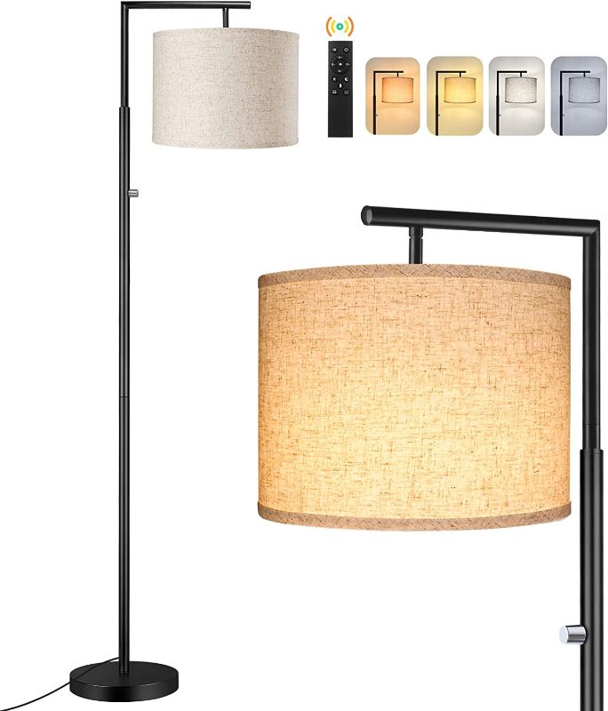 Photo 1 of  Dimmable Floor Lamp, 4 Color Temperatures Standing Lamp with Remote Control & Rotary Switch, Tall Pole Floor Lamp for Living Room, Bedroom, Study Room, Office, 9W LED Bulb Included