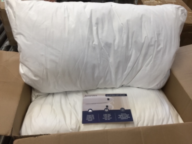 Photo 2 of ACCURATEX Premium Bed Pillows King Size Set of 2, Shredded Memory Foam Pillow Hybrid with Fluffy Down Alternative Fill Removable Cotton Cover, Adjustable Firm Pillow for Side,Back,Stomach Sleepers White King (Pack of 2)