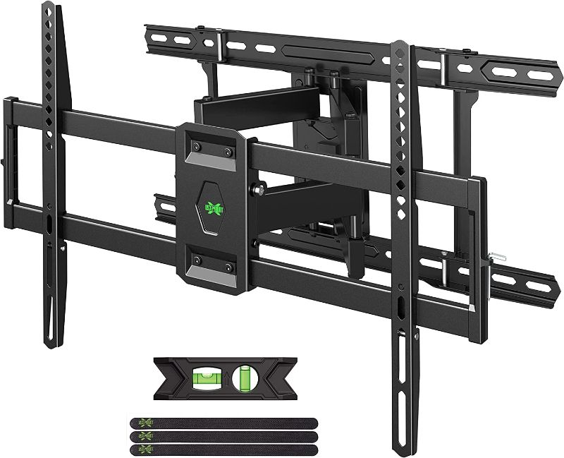 Photo 1 of USX MOUNT Full Motion TV Mount for 42"-80" TVS, Fits 16" 18" or 24" Studs, TV Wall Mount Bracket Tilt Swivel Extension TV Mounts with Dual Articulating Arms, Max VESA 600x400mm, Max Capacity 110lbs --------- LOOSE HARDWARE, MISSING SOME HARDWARE, POSSIBLY