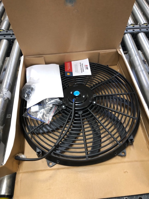 Photo 3 of A-Team Performance - 130031 Electric Radiator Cooling Fan - Cooler Heavy Duty Wide Curved - 10 S Blades 12V 3000 CFM Reversible Push or Pull with Mounting Kit Black 16 Inches
