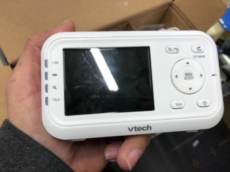 Photo 1 of VTech Video Baby Monitor with 1000ft Long Range, Auto Night Vision, 2.8” Screen, 2-Way Audio Talk, Temperature Sensor, Power Saving Mode, Lullabies and Wall-mountable Camera with bracket, White 2.8" screen
