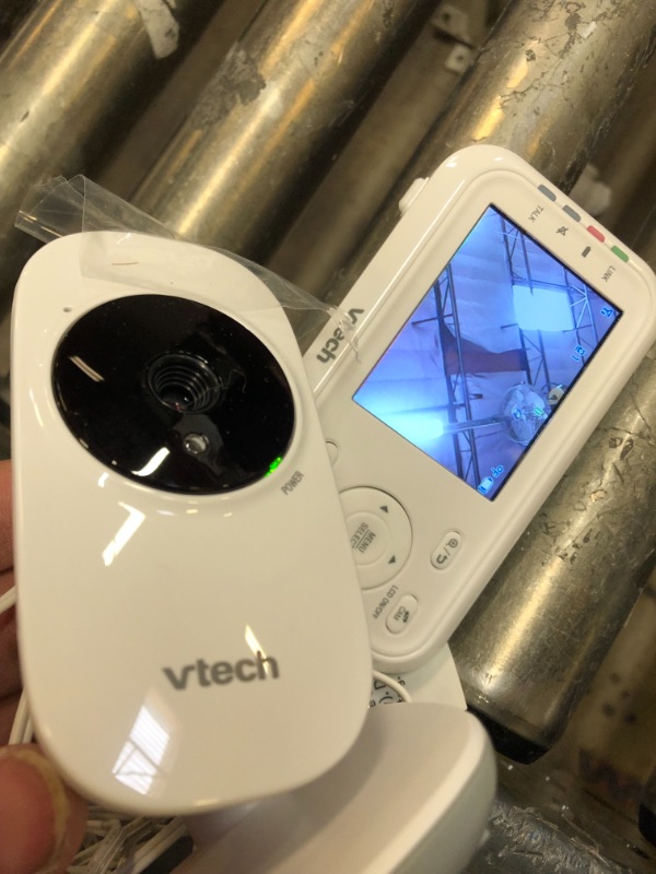 Photo 1 of VTech Video Baby Monitor with 1000ft Long Range, Auto Night Vision, 2.8” Screen, 2-Way Audio Talk, Temperature Sensor, Power Saving Mode, Lullabies and Wall-mountable Camera with bracket, White 2.8" screen