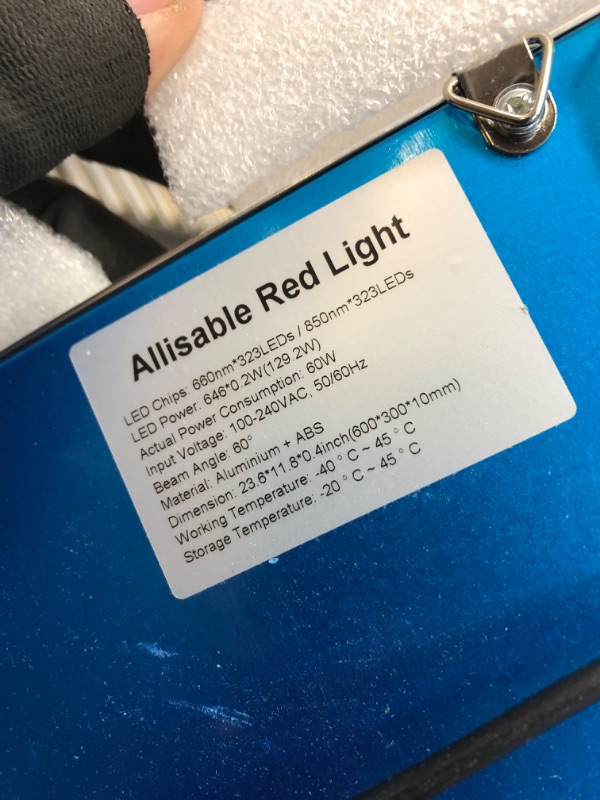 Photo 4 of Allisable Red Light Therapy Panel, Deep Red 660nm and Near Infrared 850nm Light Combo(646 LEDs)