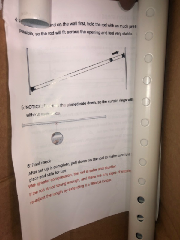 Photo 3 of ALLZONE Shower Curtain Rod Tension No Drill, 44-81 Inches,Heavy Duty Tension Curtain Rod, Rustproof Shower Rods for Bathroom, Adjustable Spring Tension Rods for Windows,White White 44-81 Inches