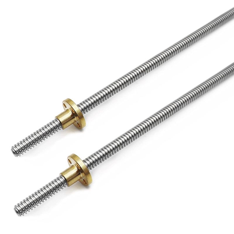 Photo 1 of 2pcs 500mm Tr8X2 Lead Screw with T8 Brass Nut for 3D Printer Machine Z Axis(Acme Thread, 2mm Pitch, 1 Start, 2mm Lead)
