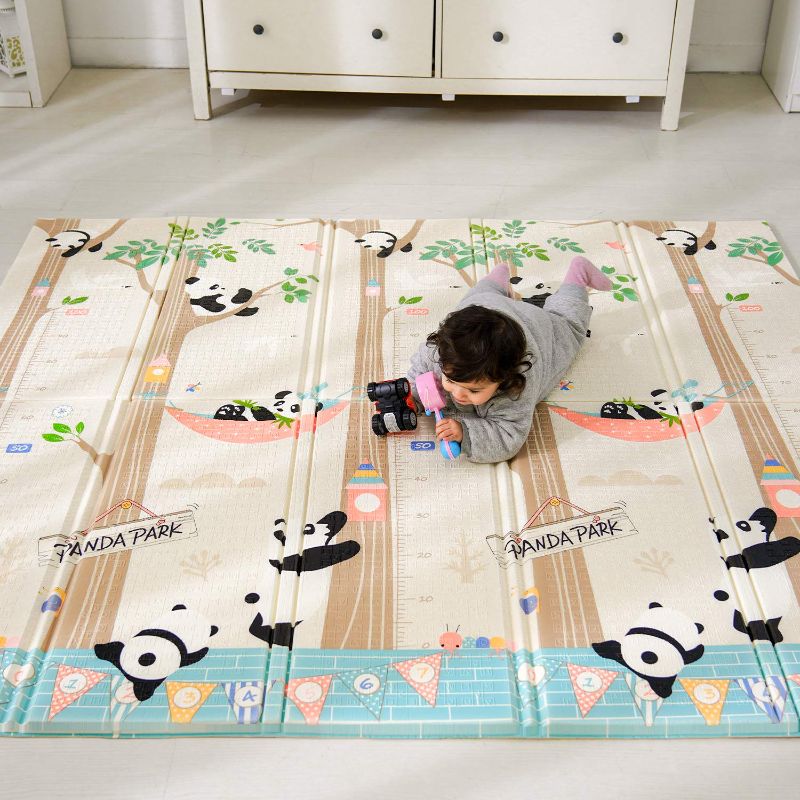 Photo 1 of Bammax X-Large Waterproof Foam Padded Baby Play Mat | Reversible & Foldable | Safe & Thick Baby Foam Play Mat | 70" x 78" | Use as Baby Crawling Mat or Kids Play Mat for Floor | Includes Travel Bag
