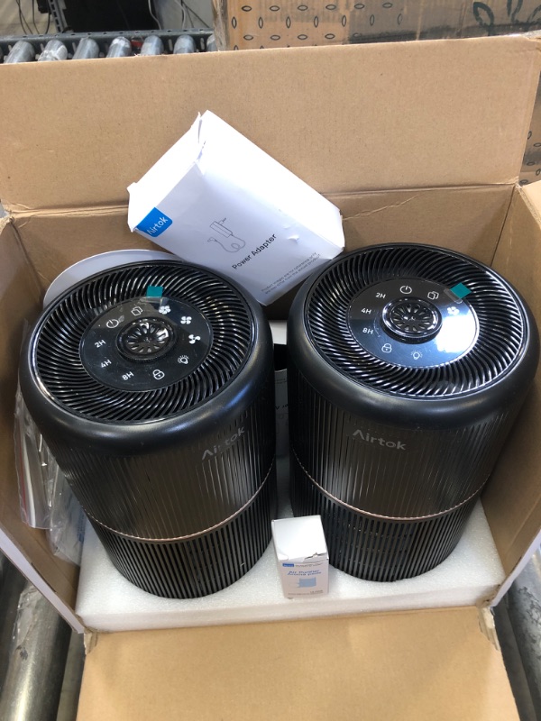 Photo 2 of AIRTOK 2 Pack Air Purifier for Home Bedroom, H13 HEPA Filter, 4 Stage Filtration up to 376 sqft Black