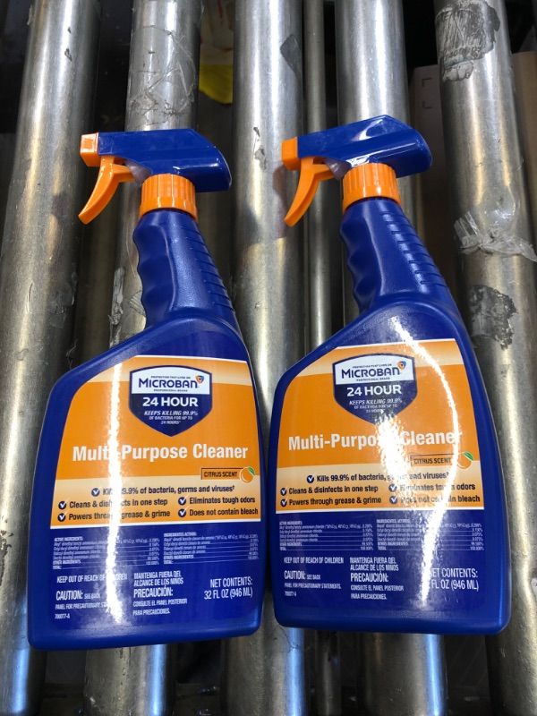 Photo 2 of 2 Pack Microban Professional 24-Hour 32 oz. Multi-Purpose Sanitizing and Disinfecting Cleaner Spray, Citrus Scent