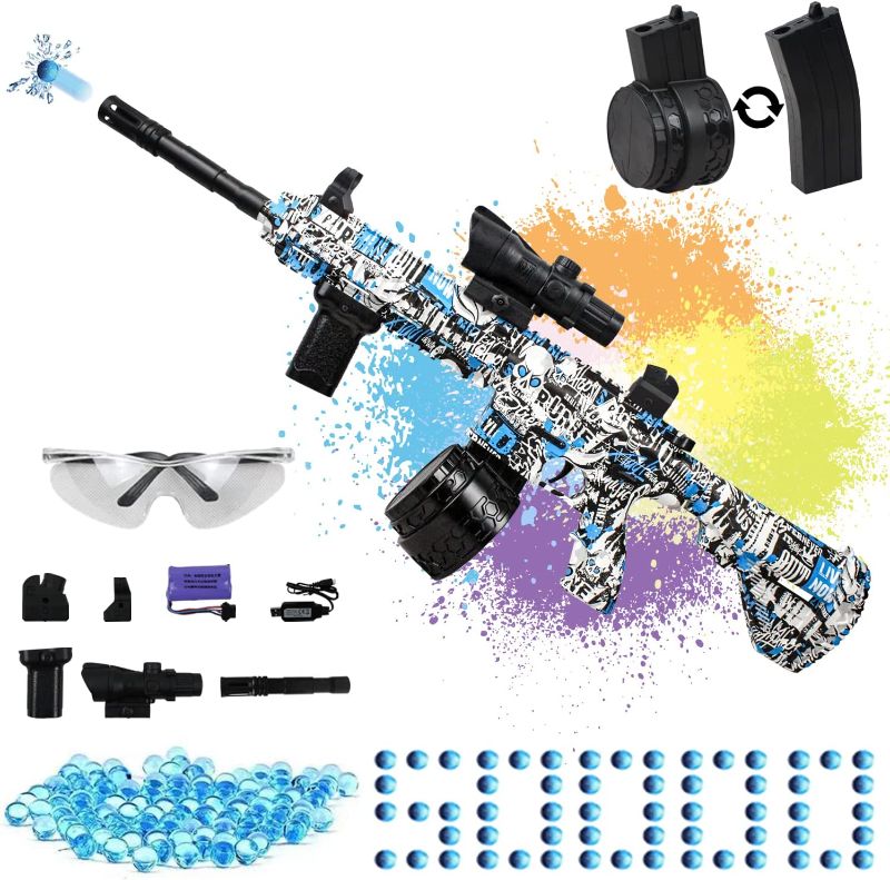 Photo 1 of Gel Splatter Ball Blaster with 50000 Water Ball for Outdoor Games Blue