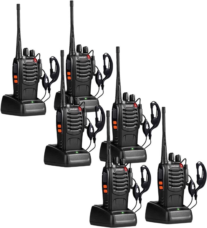 Photo 1 of pxton Two Way Radios Long Range Walkie Talkies for Adults with Headphones,16 Channel Handheld 2 Way Radio Rechargeable with Flashlight Li-ion Battery and Charger?6 Pack?
