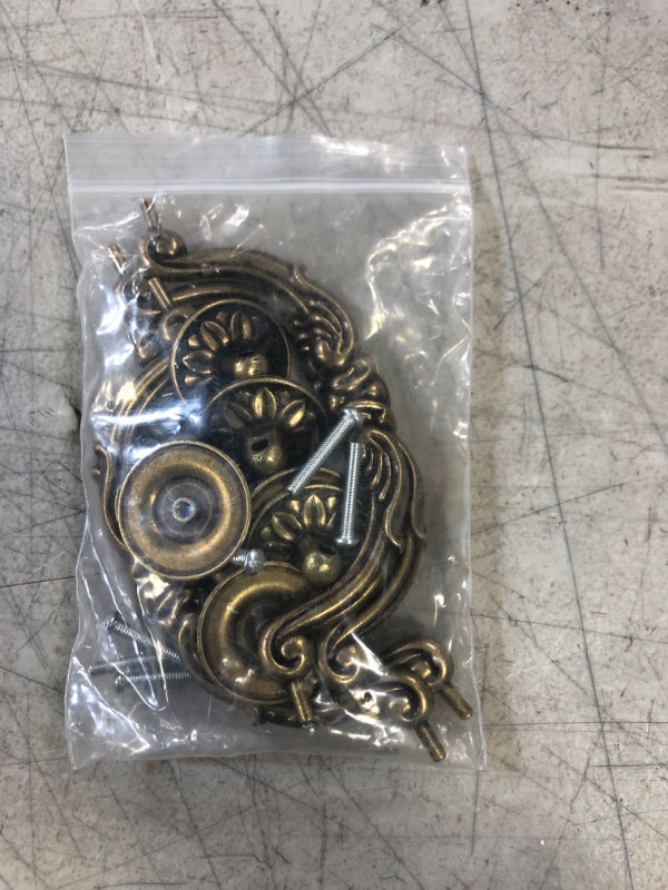 Photo 2 of 4 PCS Vintage Pulls Bronze Drawer Handles Antique Knobs Decorative Floral Ring Hardware for Furniture Cabinet Cupboard Dresser (Length:3-3/4", Height:1-1/2", Mounting Hole Space:2-3/4") Small