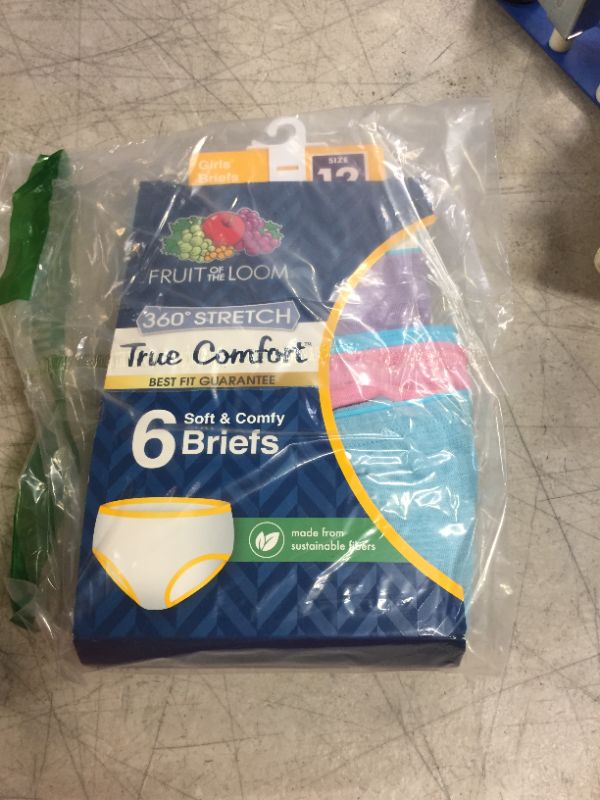 Photo 1 of Fruit of the Loom Girls' 360 Stretch Modal Underwear 12 Brief - 6 Pack - Assorted