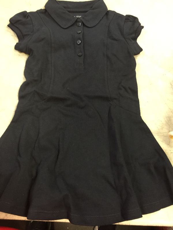 Photo 2 of Nautica Girls' School Uniform Short Sleeve Polo Dress 4 Navy/Princess Seam