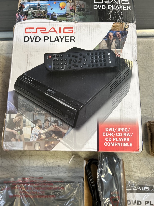 Photo 1 of Craig CVD512a Compact DVD Player with Remote in Black | Compatible with DVD/DVD-R/DVD-RW/JPEG/CD-R/CD-RW/CD | Progressive Scan | Multilingual Supported |
