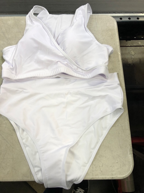 Photo 1 of 2 PIECE BIKINI-HIGH WAISTED
WHITE
SIZE-2XL