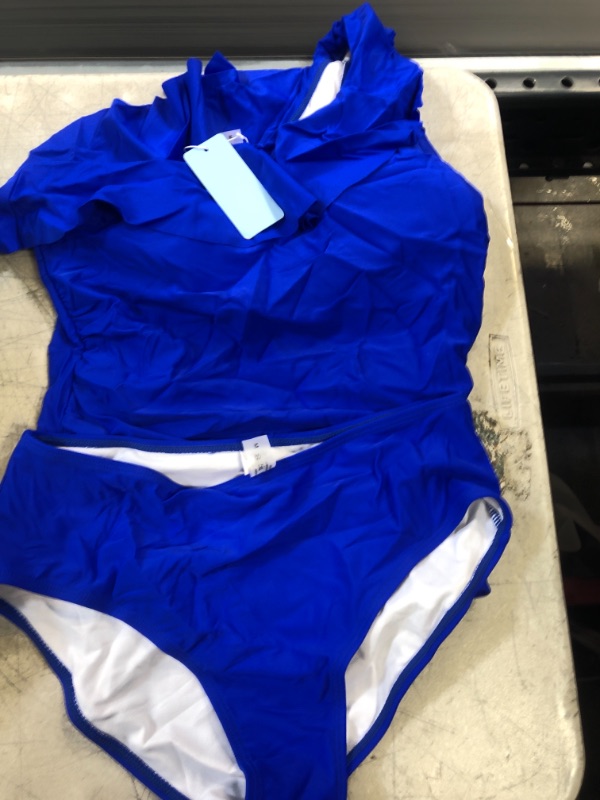 Photo 1 of 2 PIECE BATHING SUIT -ROYAL BLUE-
SIZE-M