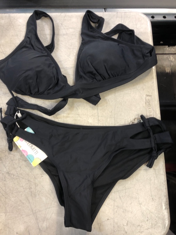 Photo 1 of 2 PIECE BIKINI-BLACK
SIZE- L