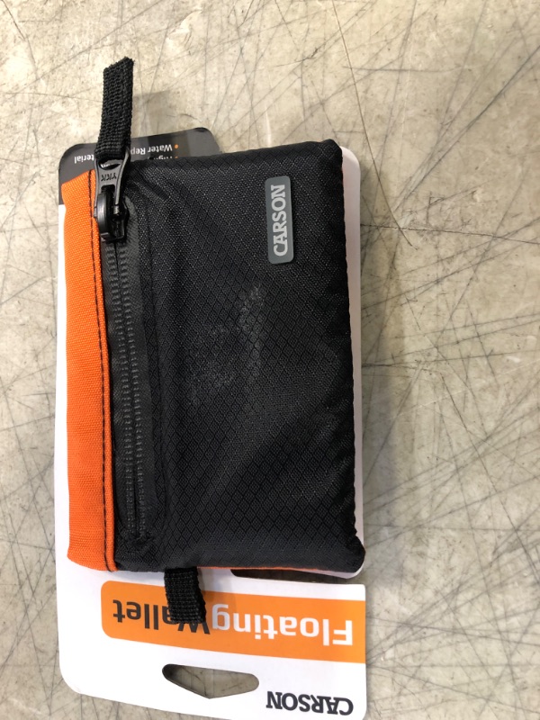 Photo 2 of Carson Water Resistant Floating Wallet, Orange (EW-20OR)  MINOR STAIN.