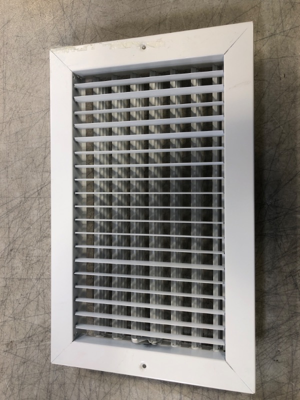 Photo 1 of 12"w X 8"h Adjustable AIR Supply Diffuser - HVAC Vent Cover Sidewall or Ceiling - Grille Register - High Airflow - White [Outer Dimensions: 13...
