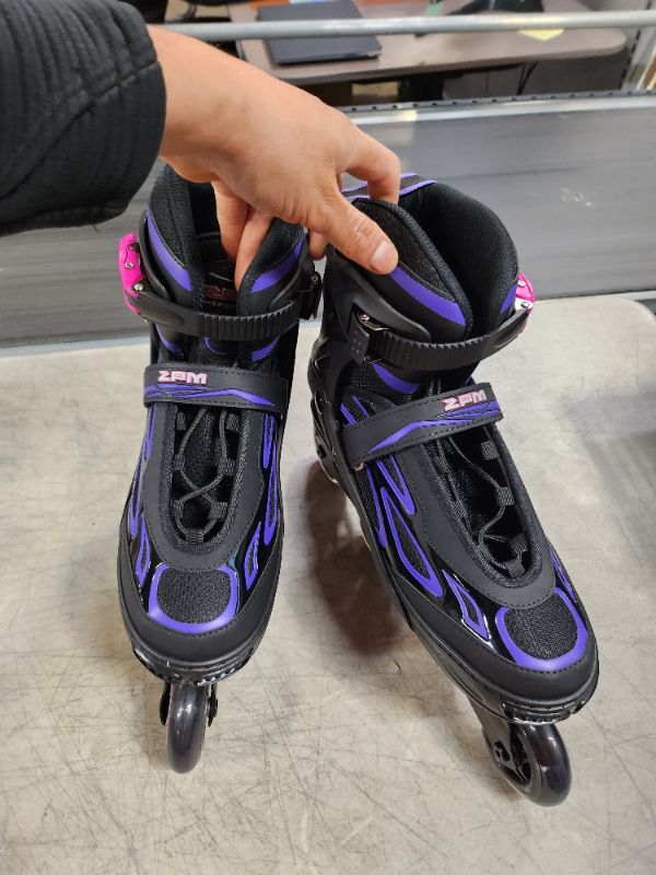 Photo 2 of 2PM SPORTS Vinal Girls Adjustable Flashing Inline Skates, All Wheels Light Up, Fun Illuminating Skates for Kids and Men