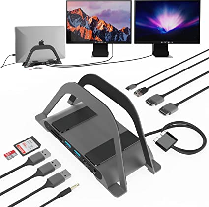 Photo 1 of Aestoria MacBook Pro Docking Station Dual Monitor - M2 Pro & M2 Max, M1 Pro & M1 Max, 14” & 16” MacBooks. 10 Ports - 2X USB 3.0, 1x USB-C (100W PD), 2X HDMI, Ethernet. MacBook Docking Station