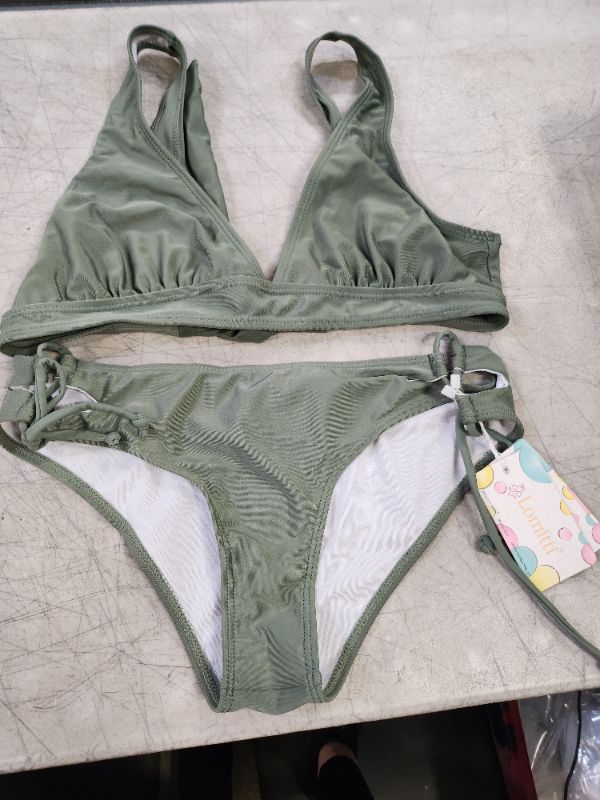 Photo 1 of 2 PIECE SWIMSUIT GREEN COLOR MEDIUM SIZE