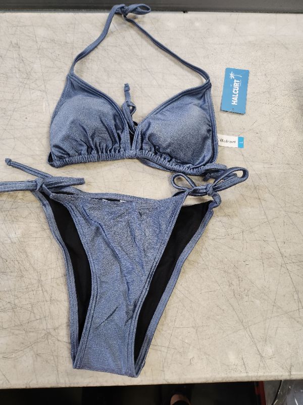 Photo 1 of 2 PIECE SWIMSUIT  SIZE BLUE GRAY COLOR SMALL